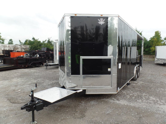 8.5' x 22' Concession Food Trailer Black With Appliances