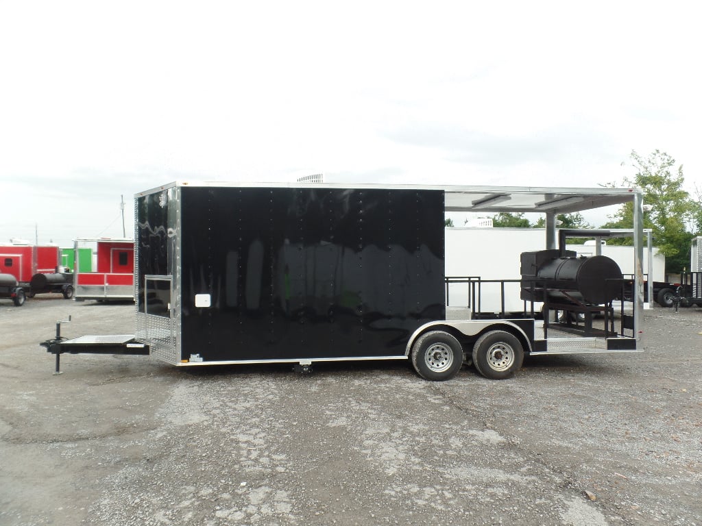 8.5' x 22' Concession Food Trailer Black With Appliances