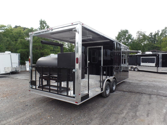 8.5' x 22' Concession Food Trailer Black With Appliances