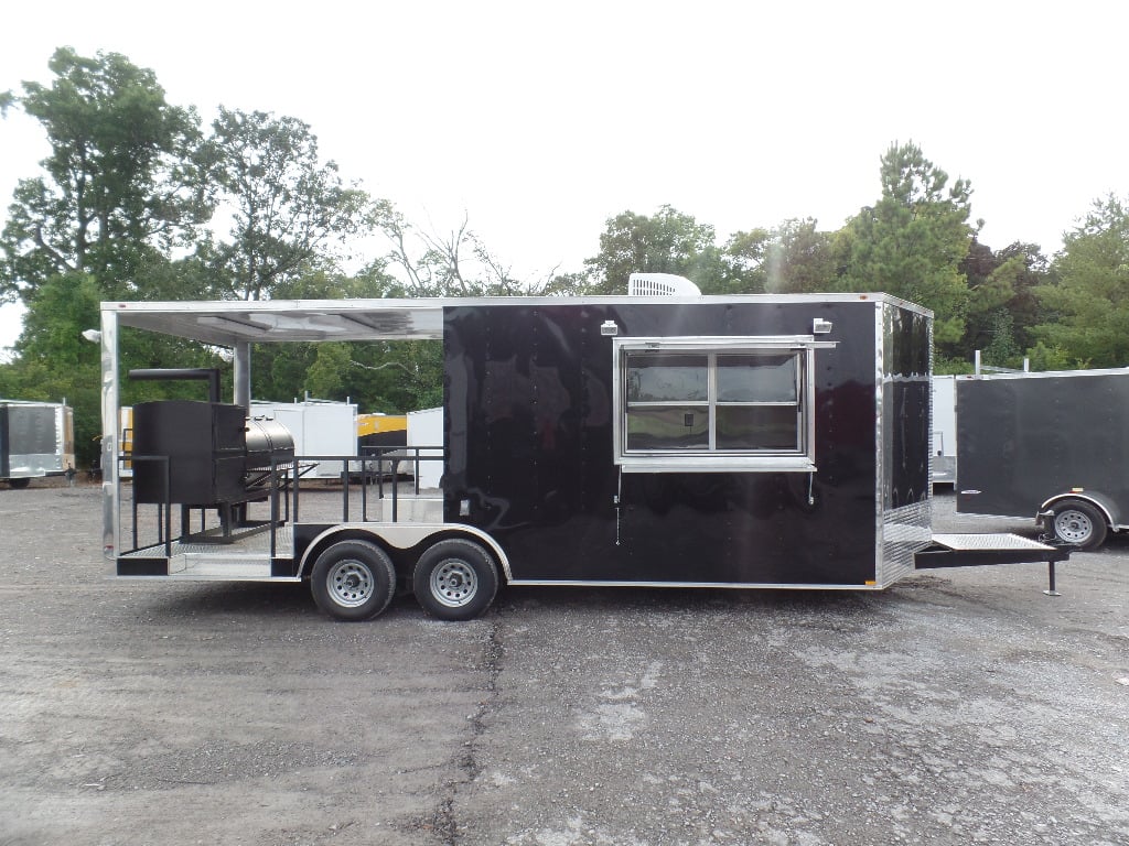 8.5' x 22' Concession Food Trailer Black With Appliances