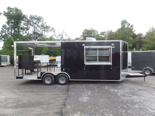 8.5' x 22' Concession Food Trailer Black With Appliances