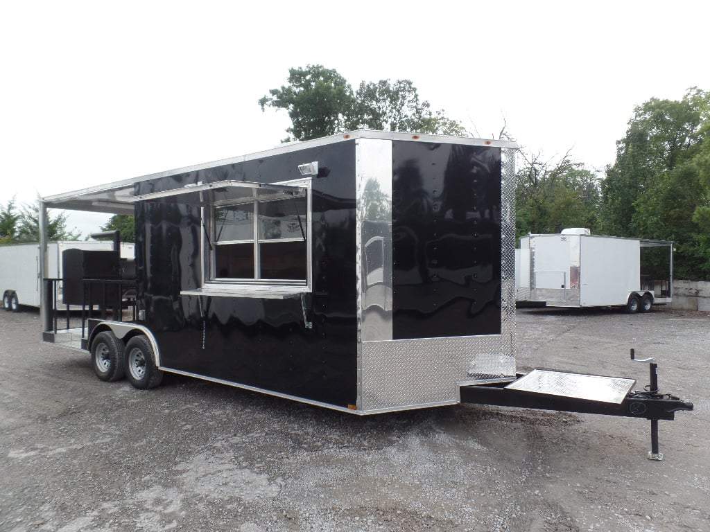 8.5' x 22' Concession Food Trailer Black With Appliances