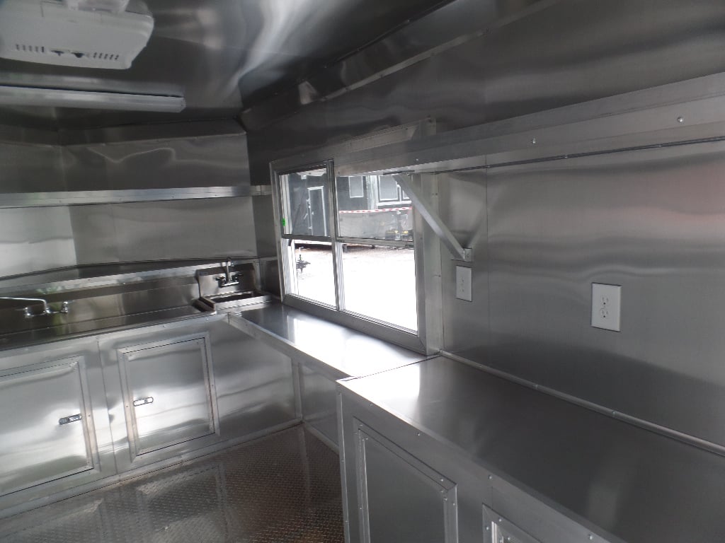 8.5' x 22' Concession Food Trailer Black With Appliances