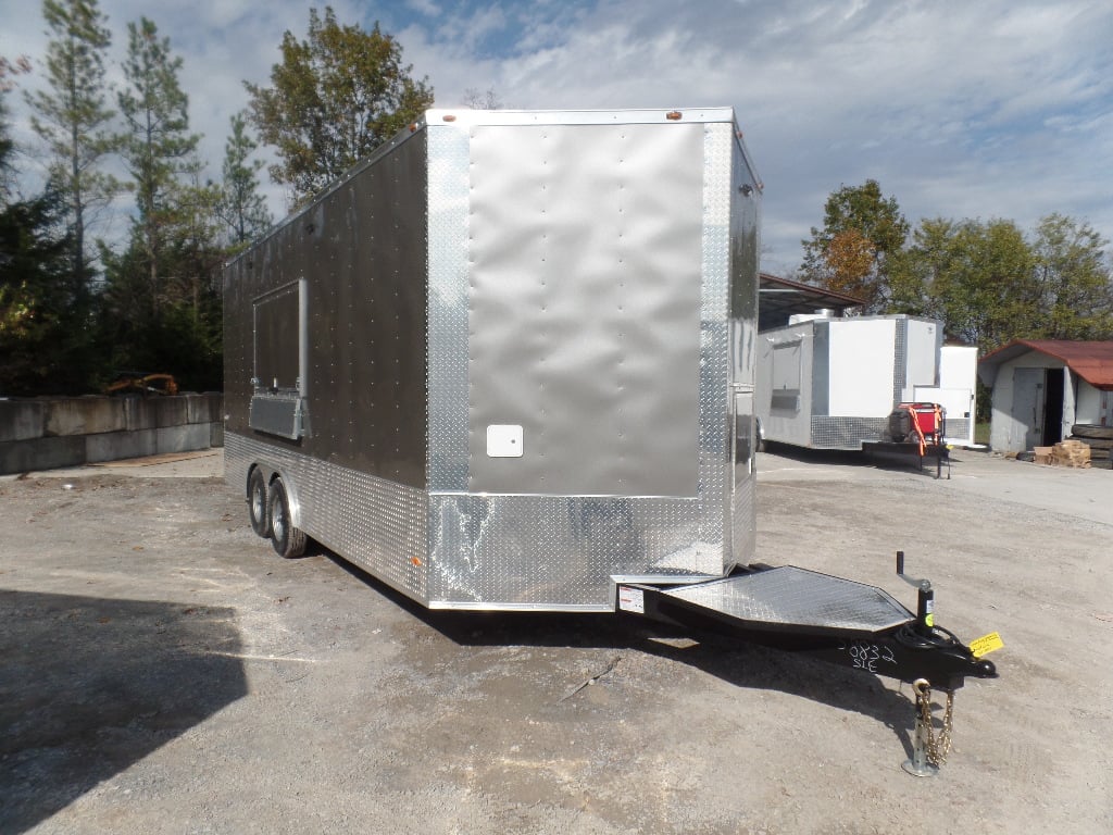 8.5' x 20' Light Pewter Vending Concession Food Trailer