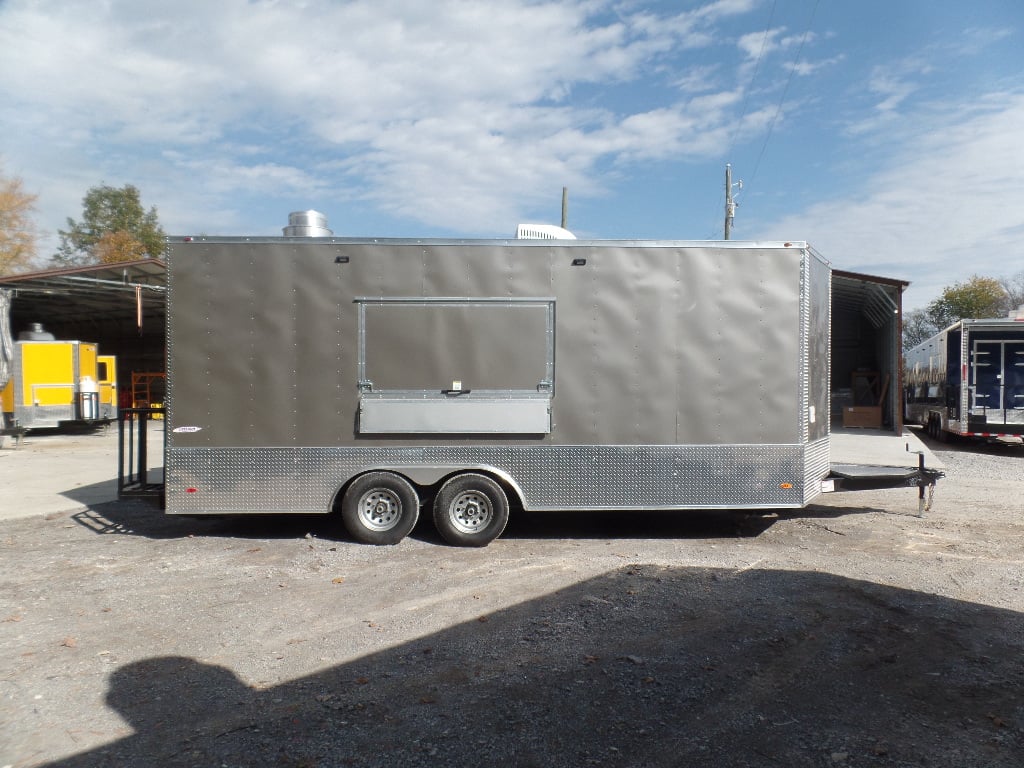 8.5' x 20' Light Pewter Vending Concession Food Trailer