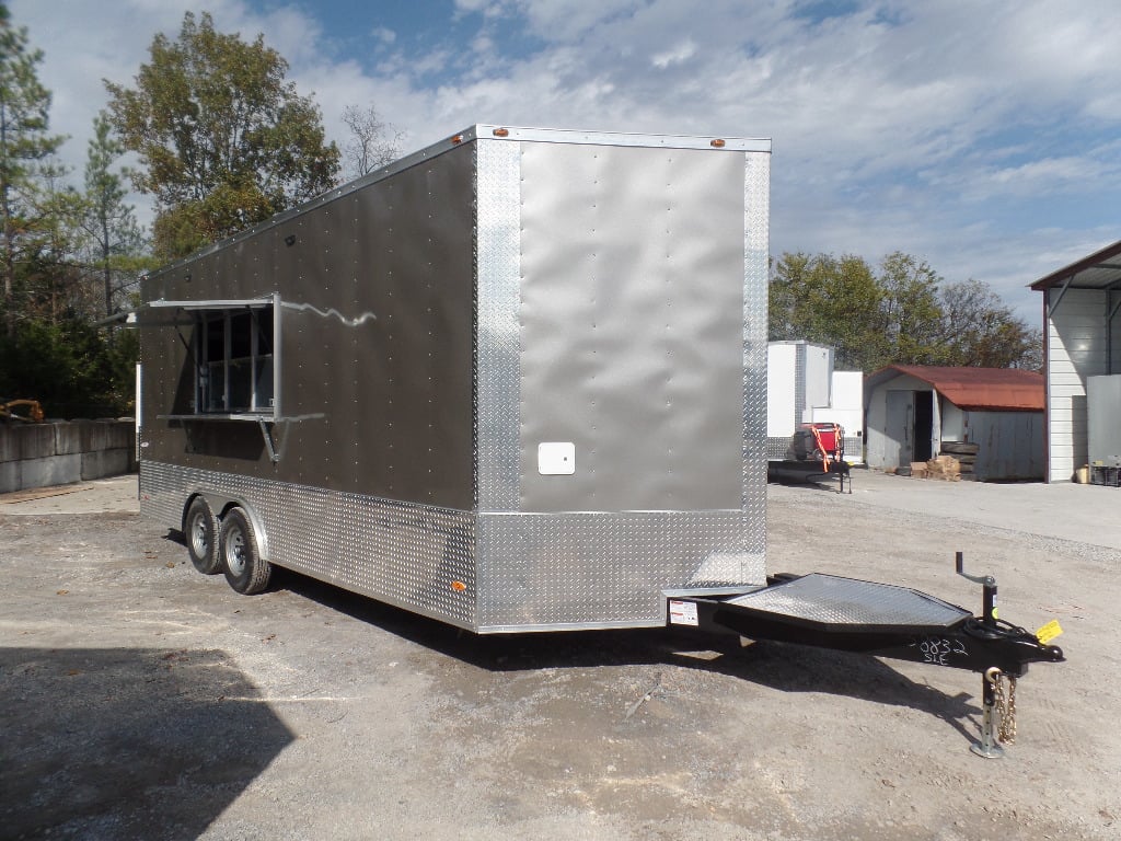 8.5' x 20' Light Pewter Vending Concession Food Trailer