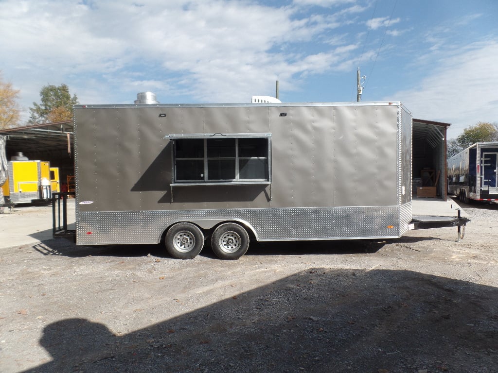 8.5' x 20' Light Pewter Vending Concession Food Trailer