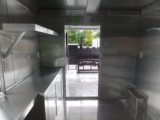 8.5' x 22' Concession Food Trailer Black With Appliances