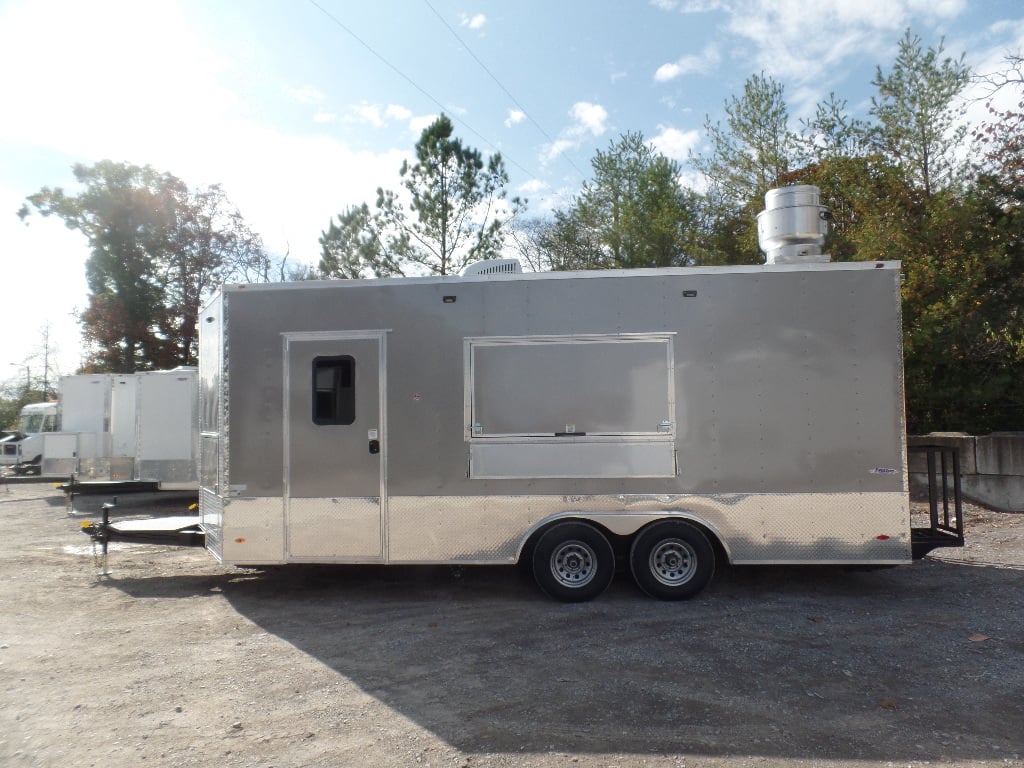 8.5' x 20' Light Pewter Vending Concession Food Trailer