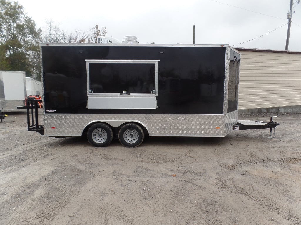 8.5' x 16' Black Event Catering Concession Food Trailer