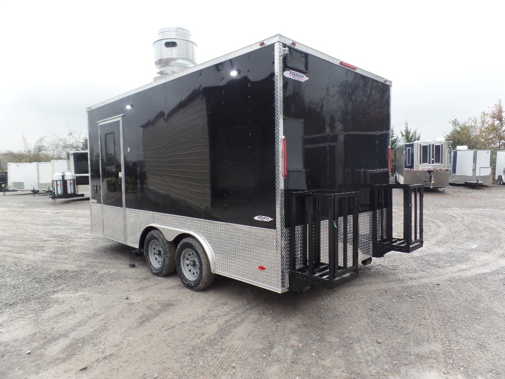 8.5' x 16' Black Event Catering Concession Food Trailer