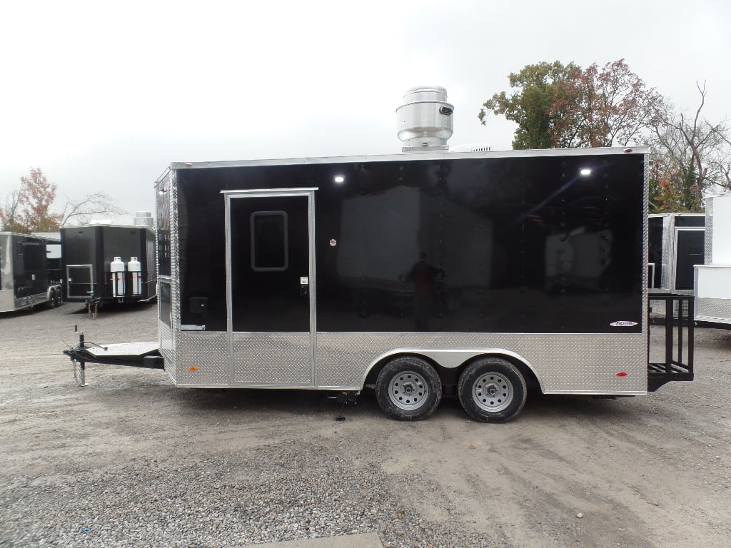 8.5' x 16' Black Event Catering Concession Food Trailer