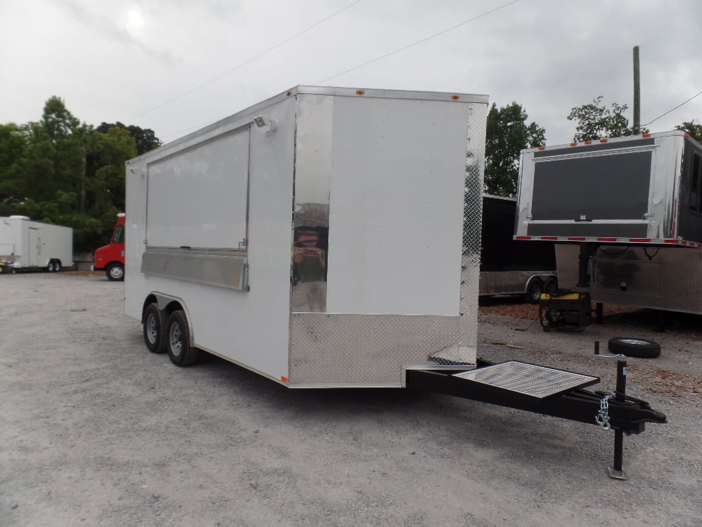 8.5' x 16' Concession Food Trailer White Event Catering