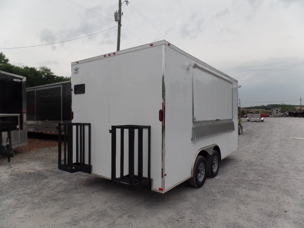 8.5' x 16' Concession Food Trailer White Event Catering