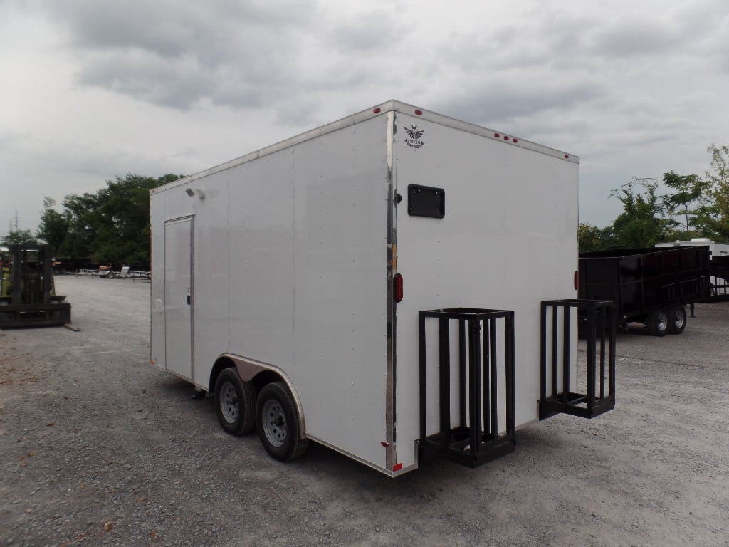 8.5' x 16' Concession Food Trailer White Event Catering