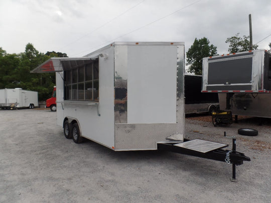 8.5' x 16' Concession Food Trailer White Event Catering