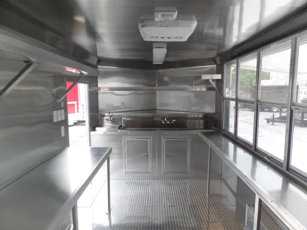 8.5' x 16' Concession Food Trailer White Event Catering