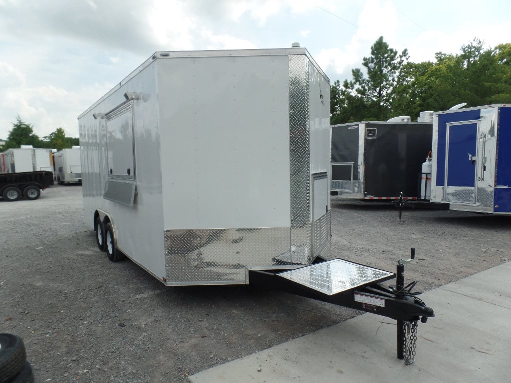 8.5' x 18' Concession Trailer White Food Event Catering