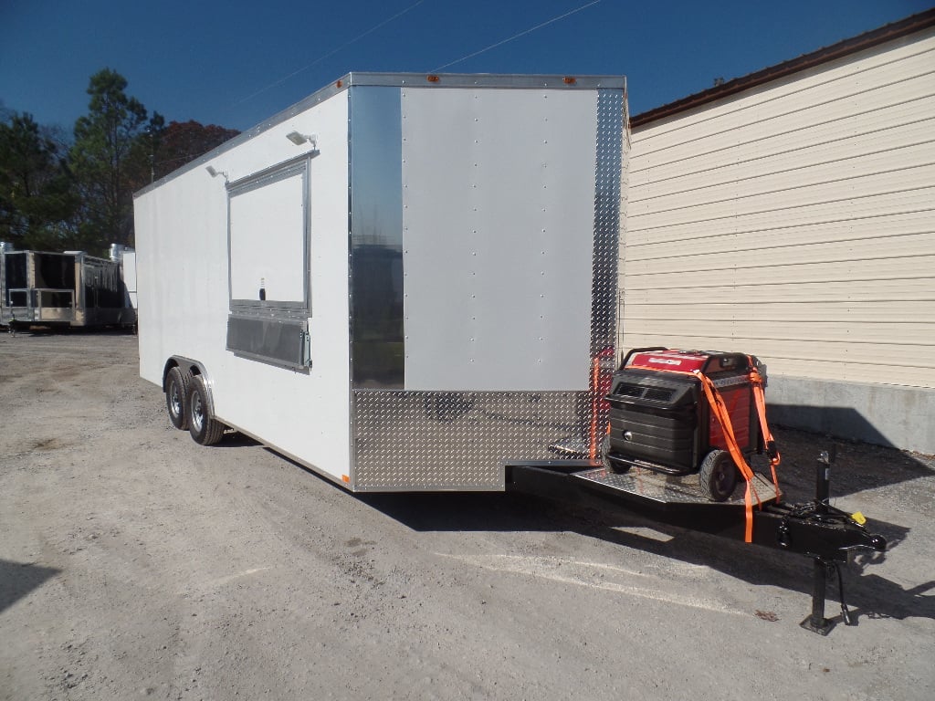 8.5' x 20' White Concession Food Trailer With Appliances