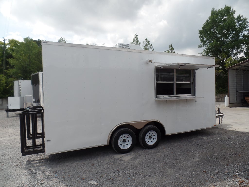 8.5' x 18' Concession Trailer White Food Event Catering