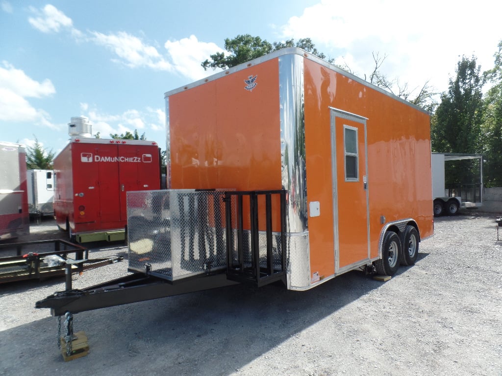 Concession Trailer 8.5' x 16' Orange Food Event Catering