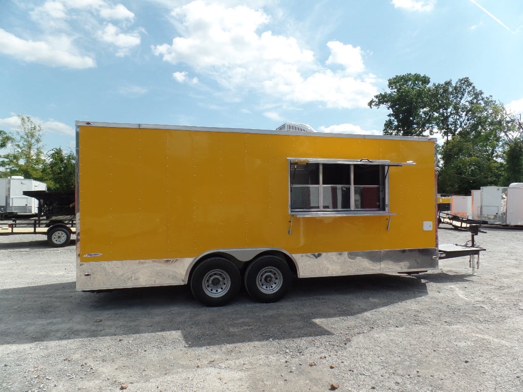 8.5' x 20' Concession Food Trailer Yellow Event Catering