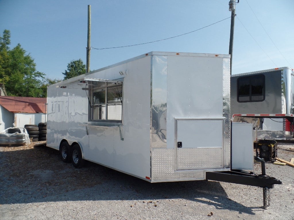 Concession Trailer 8.5' x 20' White Food Event Catering