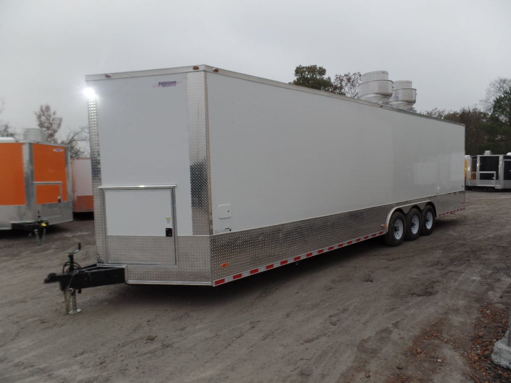 8.5' x 32' White Food Concession Trailer With Appliances