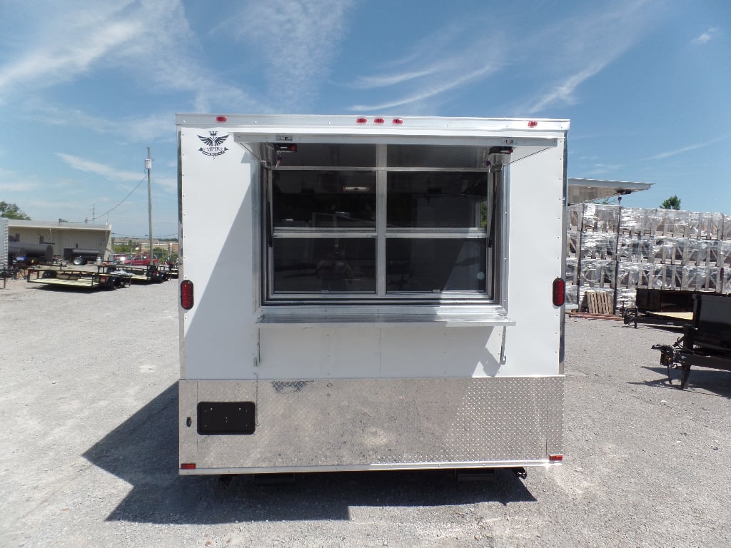 8.5' x 14' Concession Food Trailer White Event Catering