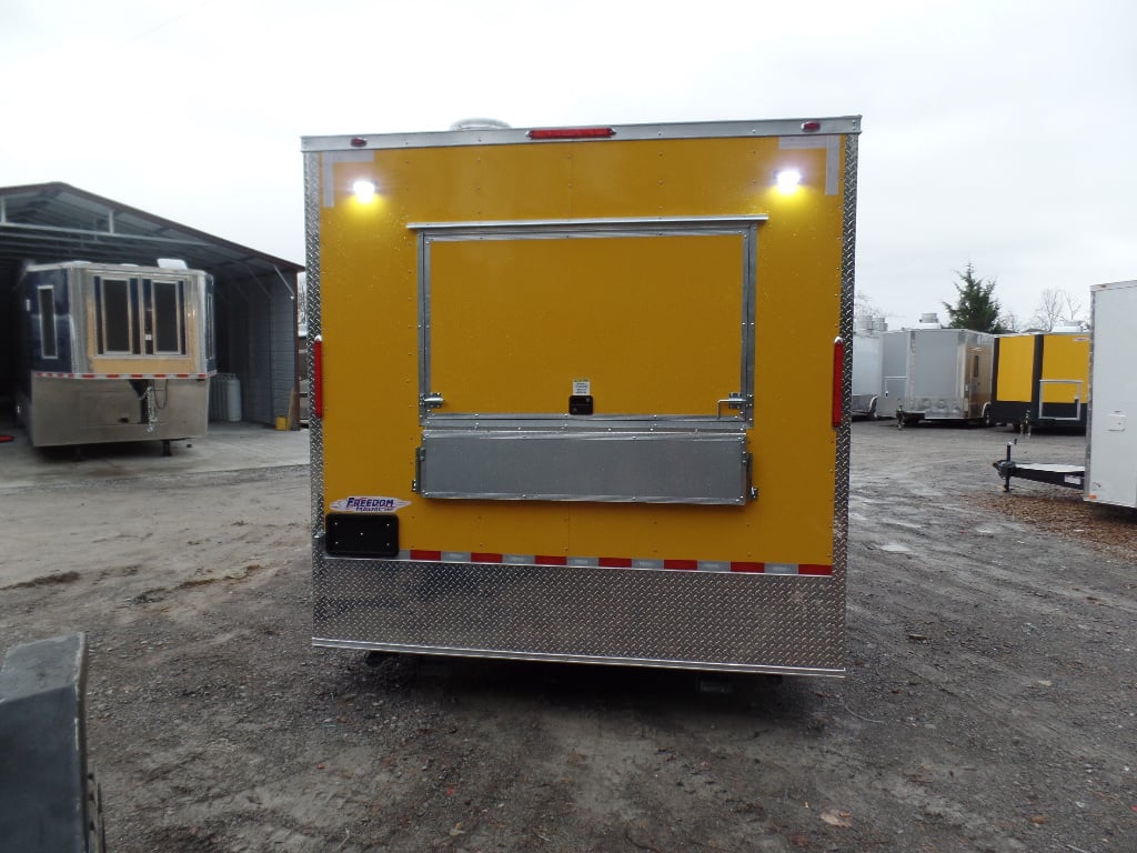 8.5' x 16' Yellow Concession Food Trailer With Appliances