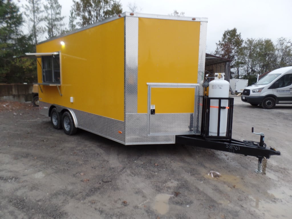 8.5' x 16' Yellow Concession Food Trailer With Appliances