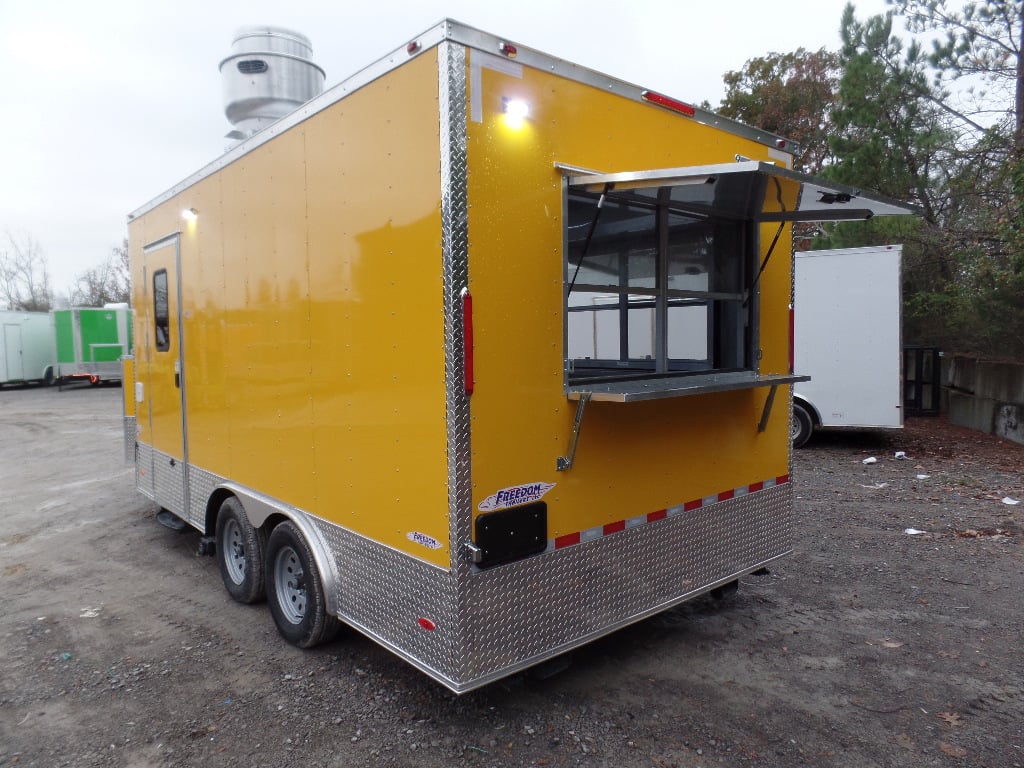 8.5' x 16' Yellow Concession Food Trailer With Appliances