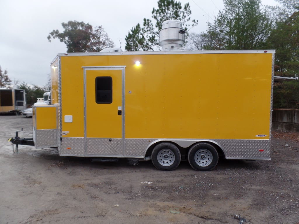 8.5' x 16' Yellow Concession Food Trailer With Appliances