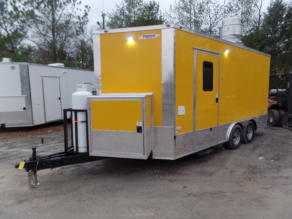 8.5' x 16' Yellow Concession Food Trailer With Appliances