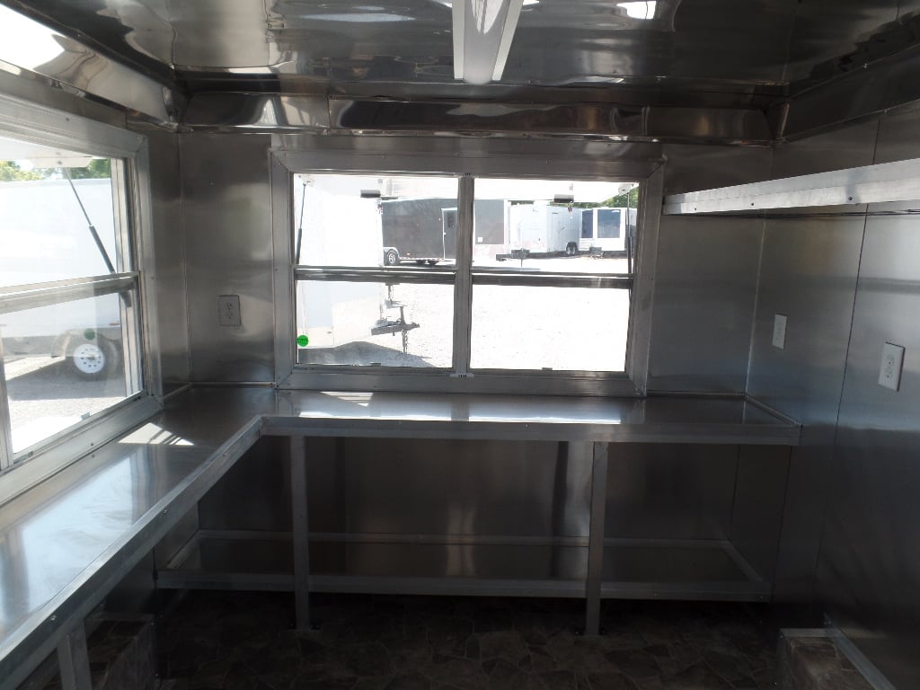 8.5' x 14' Concession Food Trailer White Event Catering