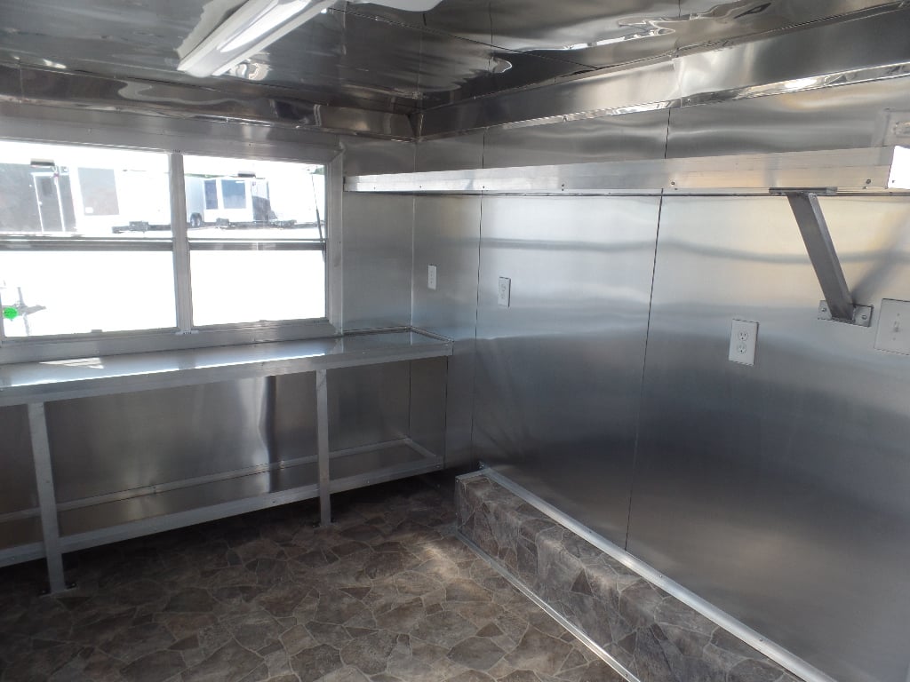 8.5' x 14' Concession Food Trailer White Event Catering