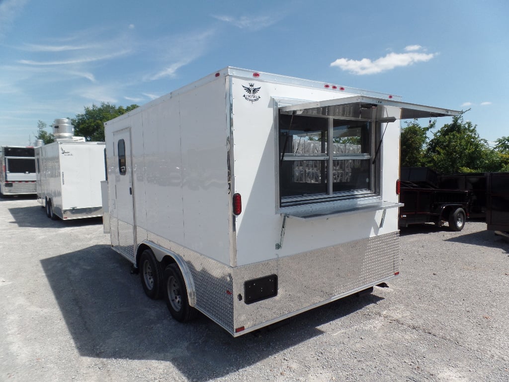 8.5' x 14' Concession Food Trailer White Event Catering