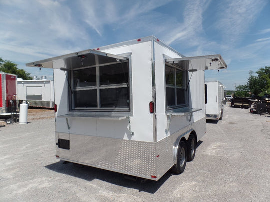 8.5' x 14' Concession Food Trailer White Event Catering