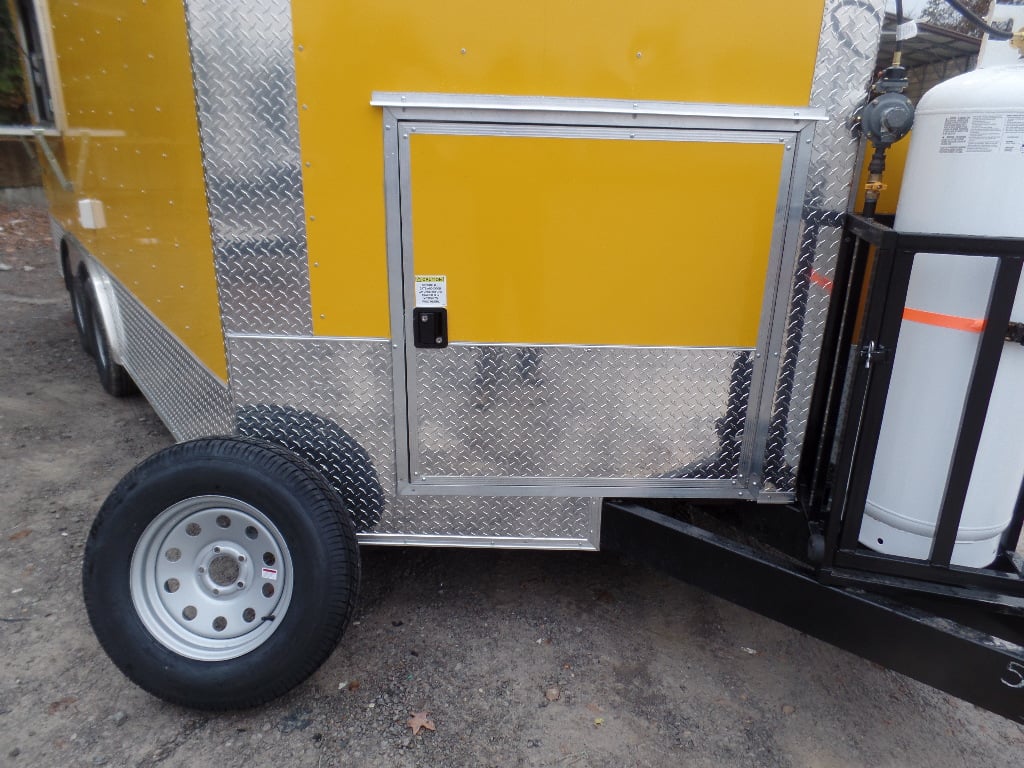 8.5' x 16' Yellow Concession Food Trailer With Appliances