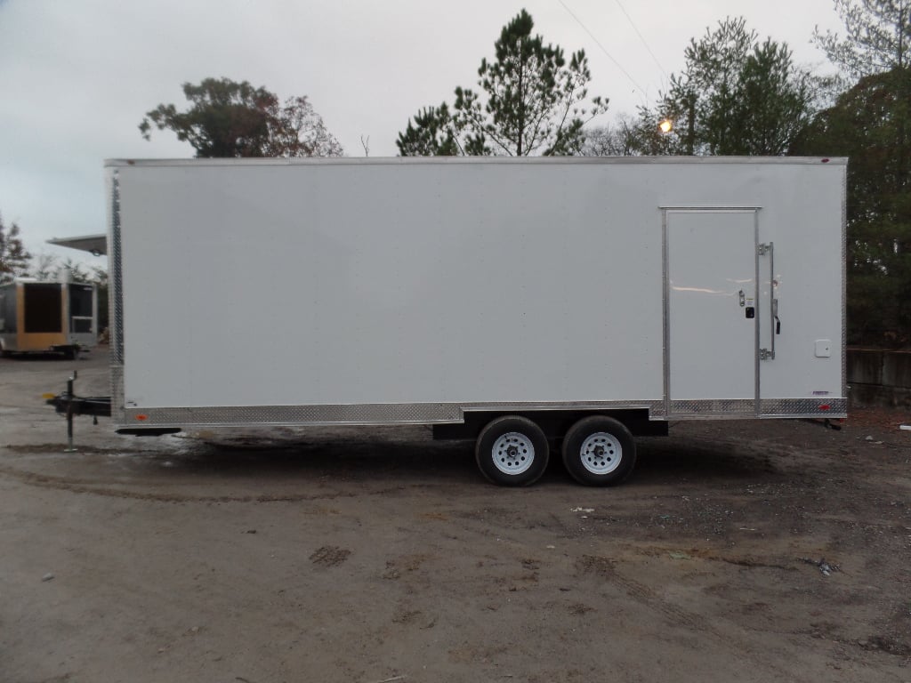 8.5' x 24' White Deck Over Concession Food Trailer With Appliances