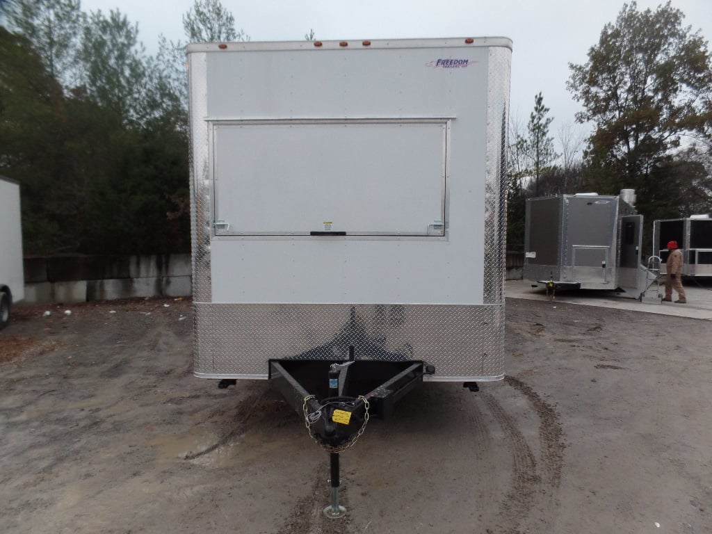 8.5' x 24' White Deck Over Concession Food Trailer With Appliances