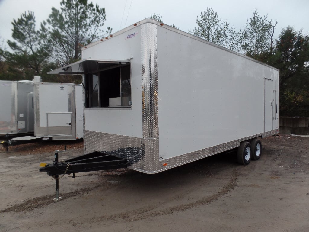 8.5' x 24' White Deck Over Concession Food Trailer With Appliances