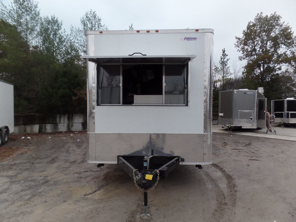 8.5' x 24' White Deck Over Concession Food Trailer With Appliances