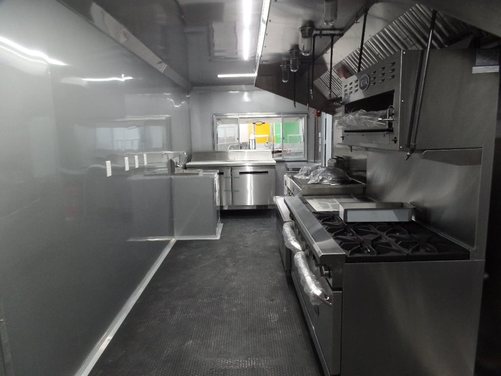 8.5' x 24' White Deck Over Concession Food Trailer With Appliances