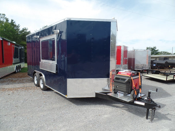 8.5' x 16' Concession Food Trailer Indigo Blue Event Catering