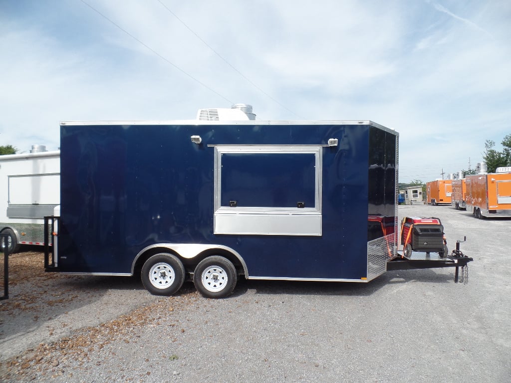 8.5' x 16' Concession Food Trailer Indigo Blue Event Catering