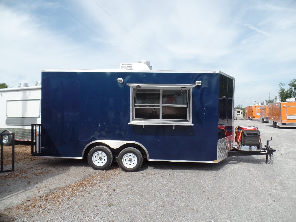 8.5' x 16' Concession Food Trailer Indigo Blue Event Catering