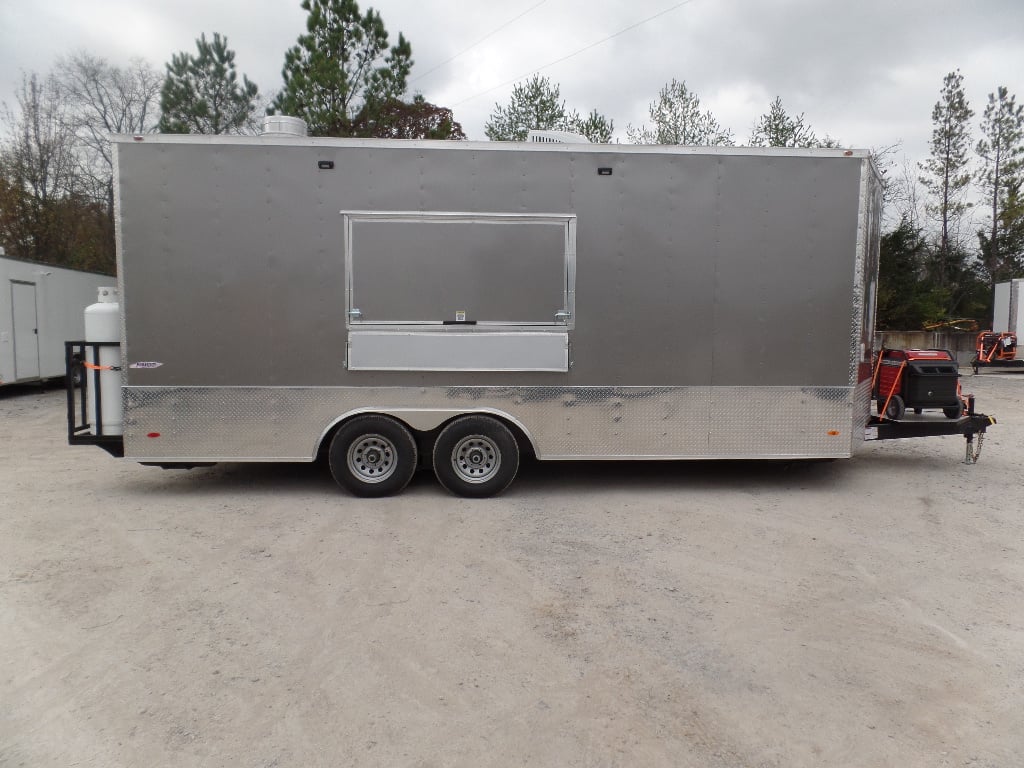 8.5' x 20' Light Pewter Concession Food Trailer With Appliances