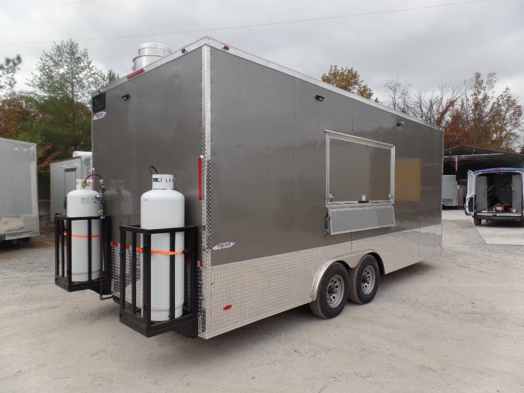 8.5' x 20' Light Pewter Concession Food Trailer With Appliances