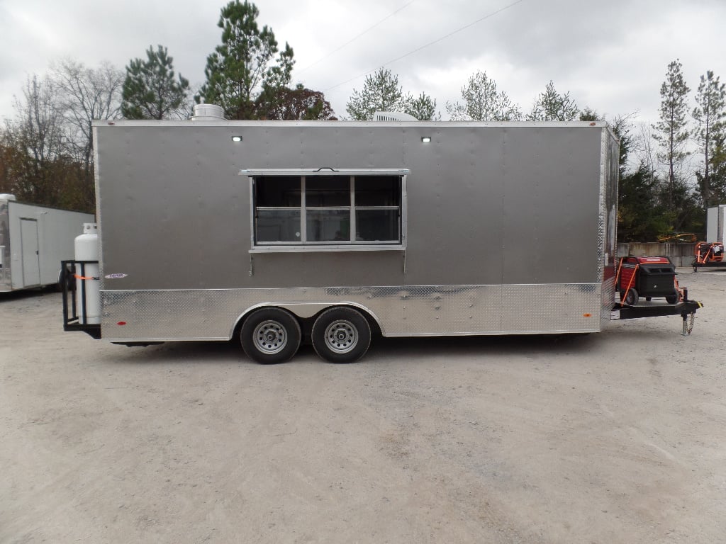 8.5' x 20' Light Pewter Concession Food Trailer With Appliances